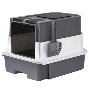 猫砂盆超大号全半封闭式幼猫厕所猫沙盆子一体猫笼防外溅幼猫屎盆