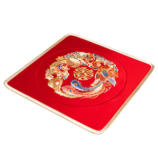 结婚红色餐椅坐垫防滑座垫新中式喜庆喜字薄款餐桌椅子垫子凳子垫