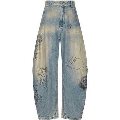 速写男装2026春弯刀裤牛仔裤