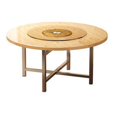 折叠餐桌家用圆形饭桌大餐桌15人家用可折叠带转盘新款吃饭大圆桌