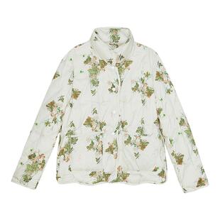 SANI进口波兰鹅绒羽绒服女保暖绗缝锁绒满印立领风衣外套26秋冬季