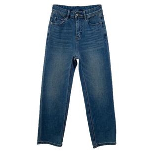 王炸裤型！巨显瘦四面弹高腰法棍裤女秋季宽松直筒牛仔裤春秋裤子