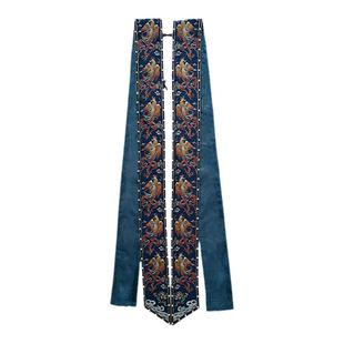 卿如故原创白菜汉服明制透金霞帔提花暗纹仿妆花配披风圆领袍钉珠