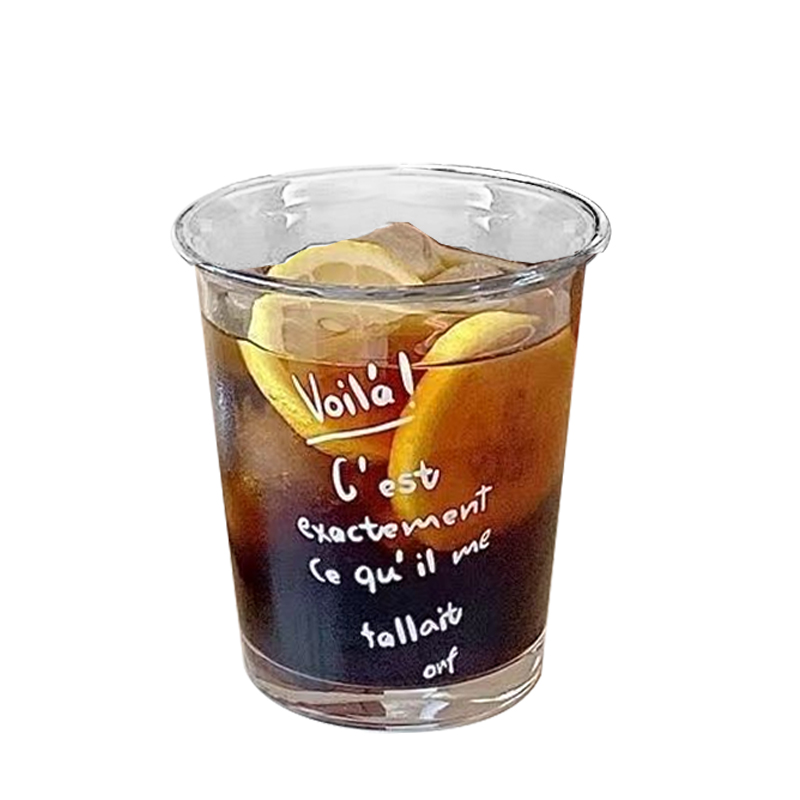 玻璃咖啡杯ins风拿铁冰美式家用饮料杯子情侣高颜值办公室喝水杯