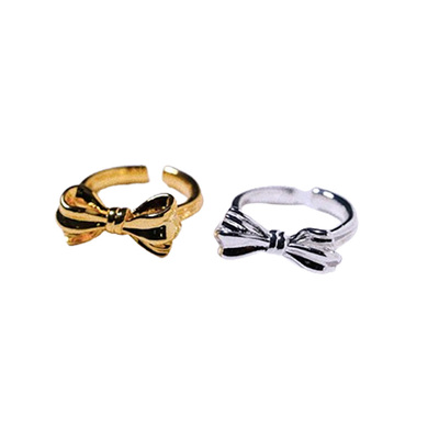 蝴蝶结戒指开口时尚立体手工饰品