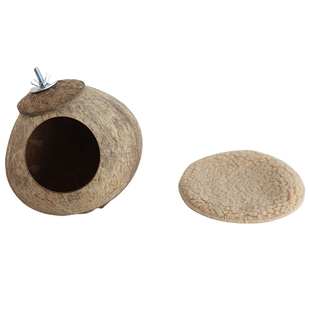 椰子壳鸟窝冬季保暖窝鹦鹉睡窝小牡丹虎皮巢过冬神器睡觉床保暖垫