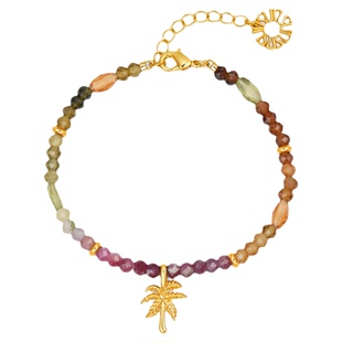 sunshifen Rainforest系列碧玺金棕榈树度假都市手链情人节礼物