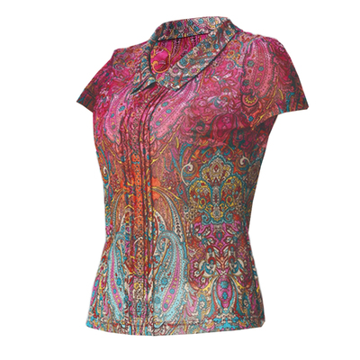 竹语声经典进口弹力纱小衫妈妈装