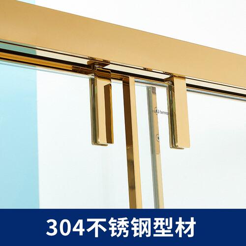 一字型亮光推拉淋浴房 浴屏隔断简易干湿分离一字型酒店装修淋浴