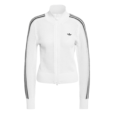 阿迪达斯三叶草女网眼镂空开衫