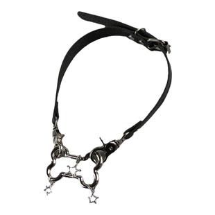 五角星骨头项圈choker颈饰亚文化小众朋克暗黑配饰辣妹小狗项链酷