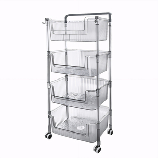 2025新款台面厨房多功能置物架多层调料品转角桌面透明收纳小推车