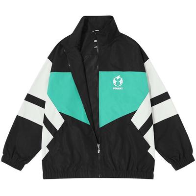 GENANX闪电潮牌拼色印花落肩夹克