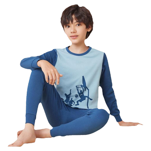 顶瓜瓜男童秋衣秋裤纯棉儿童内衣套装青少年棉毛衫中大童全棉睡衣