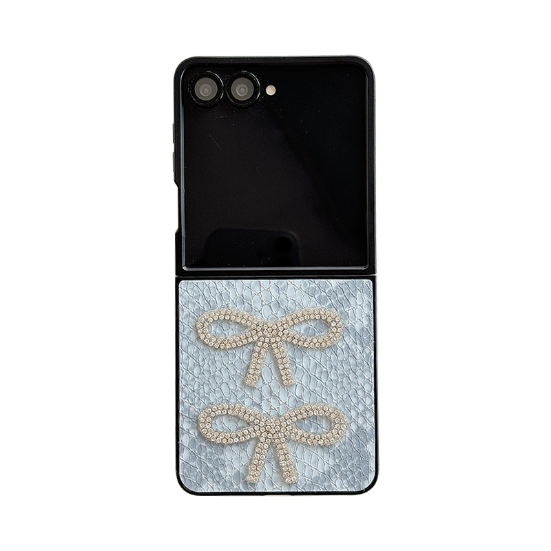 适用华为pocket2翻盖折叠手机壳三星Zflip7水钻蝴蝶装饰fold6外壳OPPOfindn3flip高级感硬壳VIVIOXflip保护套