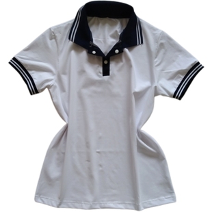 夏季薄款学生校服初高中红袖班服团体服夏 白色棉短袖翻领T恤定制