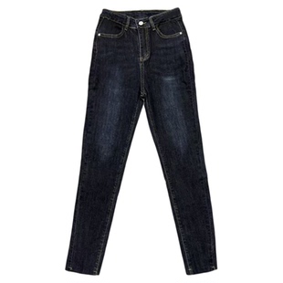 李李服饰加绒美臀丰胯小脚牛仔裤女2026年冬季高腰显腿直铅笔长裤