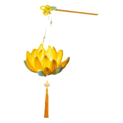 中秋节灯笼手提古风荷花发光花灯