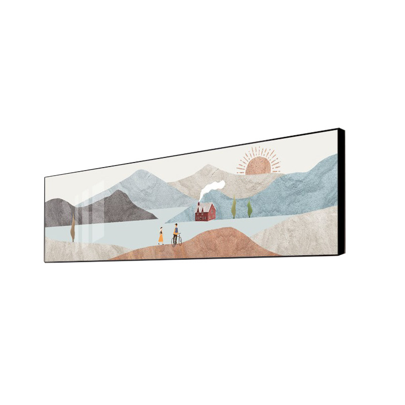 卧室床头装饰画现代简约横版客厅挂画清新风景墙壁画北欧山水油画