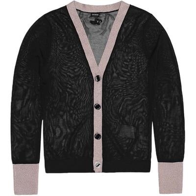 GUESS新款女士拼色基础针织开衫