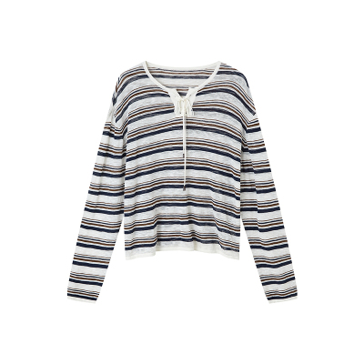 indicia标记2026夏新款轻盈松弛复古风柔软条纹针织衫 L2B6ZZ126F