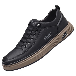 奥康男鞋2026春季新款真皮透气百搭软底潮流板鞋男士运动休闲鞋子
