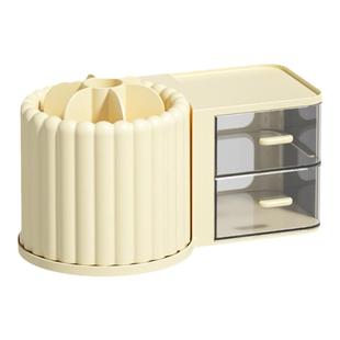 大容量旋转笔筒儿童创意桌面收纳盒化妆刷收纳筒口红眼影置物架