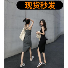 大码吊带2019新款夏chic复古连衣裙1