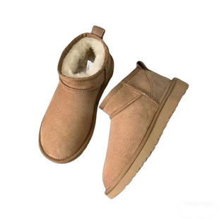 小U家桑坡村工厂周冬雨mini同款雪地靴羊皮毛一体迷你短女鞋保暖