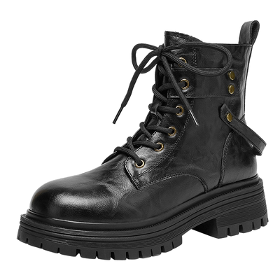 厚底马丁靴女款英伦风黑色短靴
