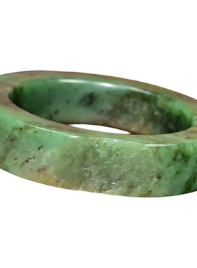 和田玉碧玉籽料手镯方条菠菜绿