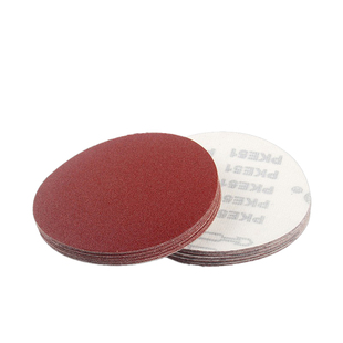 大通植绒红砂纸4寸5寸自粘盘气动打磨机漆面墙面打磨抛光砂纸磨片