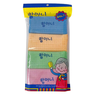 大京老奶奶韩国厨房抹布吸水无痕不掉毛吸油格子布清洁玻璃百洁布