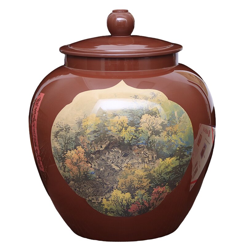 建水紫陶大茶缸保鲜28-30饼开窗
