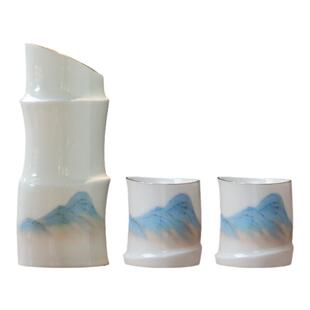 景德镇官方旗舰店陶瓷七贤千里江山酒具套装家用酒壶酒杯套件送礼