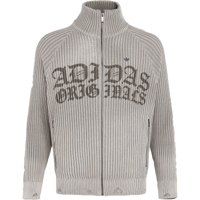 Adidas/阿迪达斯正品三叶草男士立领拉链运动宽松针织外套KR5057