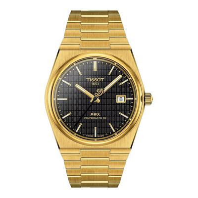 天梭PRX超级玩家系列金色男表