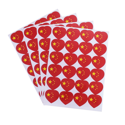 国旗贴纸脸贴安全环保心形方形款