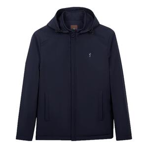 才子可拆卸连帽棉服男士2025冬季新款石墨烯修身商务短款棉衣外套