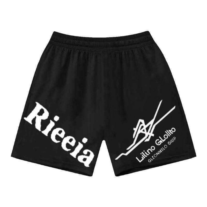 Rieeia美式篮球运动小短裤男夏季潮牌百搭宽松黑色透气速干四分裤