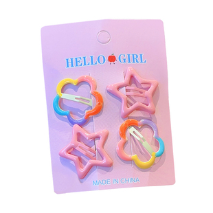 儿童糖果色花朵碎发发夹头饰小女孩多巴胺彩色刘海夹女童可爱发夹