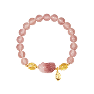 故宫淘宝｜貔貅草莓晶黄塔晶手串水晶手链博物馆文创生日礼物女生