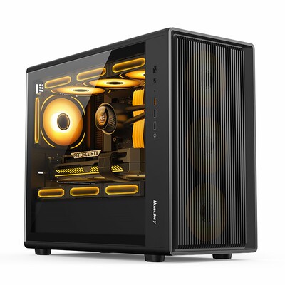 航嘉黑色侧透机箱支持360水冷