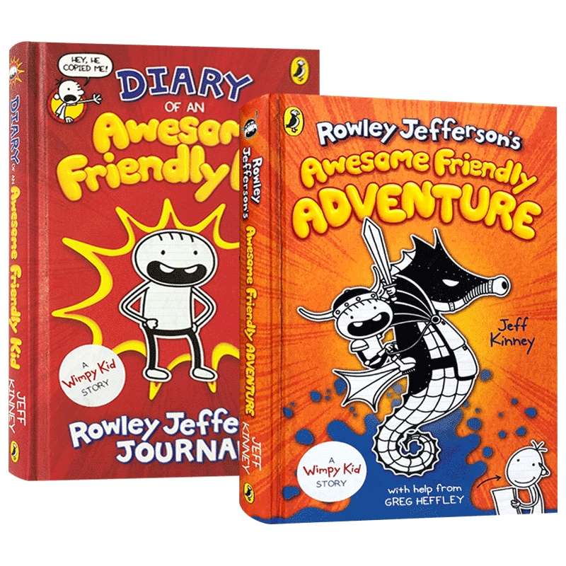 小屁孩外传小鬼头日记1-2册小屁孩日记作者新作英文原版 Diary of an Awesome Friendly wimpy Kid儿童英语课外阅读桥梁章节书