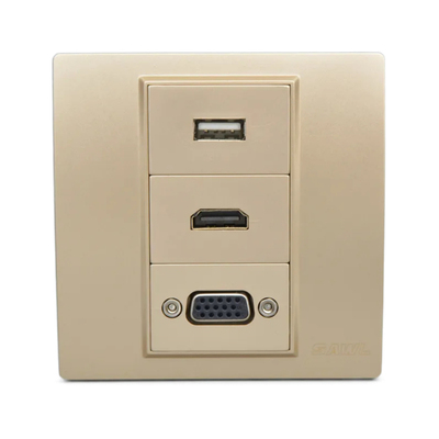 香槟色网络音频高清卡农光纤插座