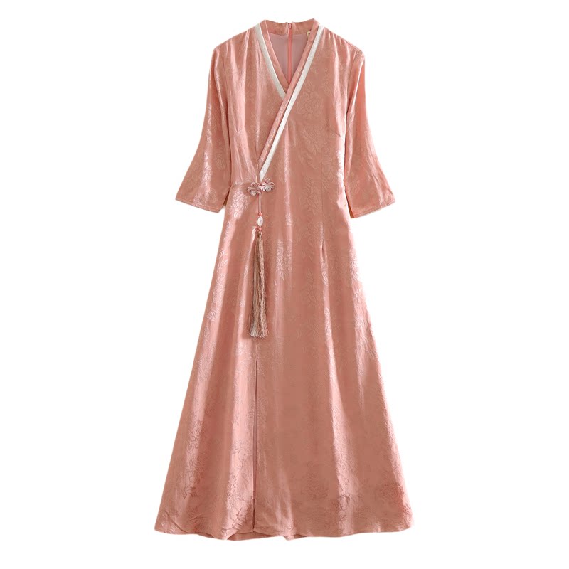 美伦春夏新中式天丝提花汉服裙
