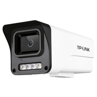 TP-LINK摄像头 暗夜全彩网络摄像机 道路停车场车牌识别 人形车辆侦测室外防水筒机 家用门口手机远程监控器
