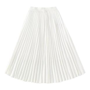 淘町【绿茵白羽】女童百褶半身裙夏季运动风A字风琴裙中长款裙子