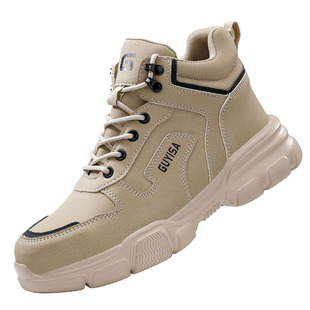 劳保鞋男款士防砸防刺穿高帮绝缘安全工地钢头钢板冬季加绒棉鞋新