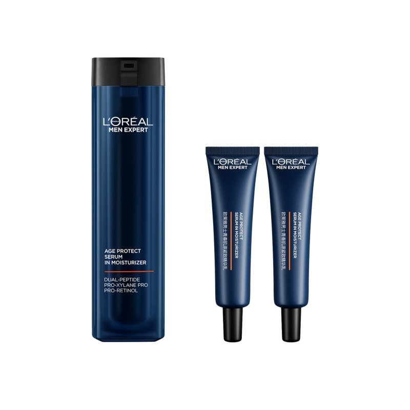 欧莱雅男士青春肌源支撑瓶精华乳液紧致抗老抗皱补水保湿护肤品